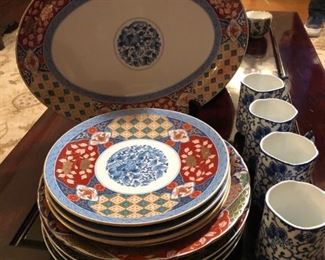 Smithsonian Platter and Plates - Imari Style