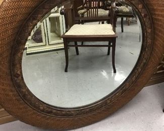 Large round mirror