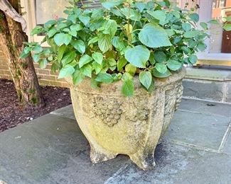 $160 - Pair "Grapes" concrete planters -  15” H by 19” in Diameter 