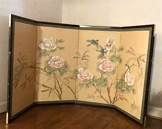$75 - Asian screen  69" L x 35" H. (water damage on bottom right)
