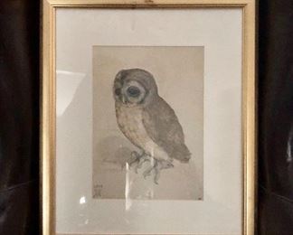 $50 - Owl print 16" W x 19.5" H. 