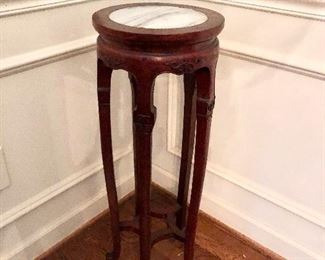 $120 - Marble  top stand 12"D x 32.5" H. 