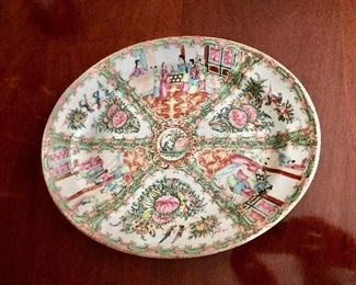 $75 - Famille Rose medallion platter #1 -  13.75" x 11"