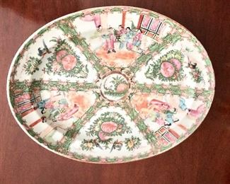 $85 - Large Famille Rose medallion platter #2 - 14.75" x 11.5"