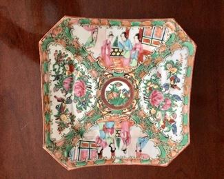 $25 - Famille Rose medallion square serving plate.  8.5" x 8.5"