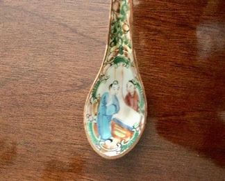 $10 - Famille Rose medallion spoon.  5" L. 