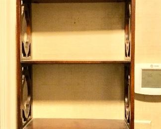 $75 - Wood four-tier wall shelf.  15" W, 6" D, 32" H. 