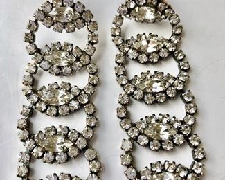 $30 Extra Long sparkly rhinestone clip earrings 