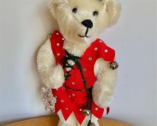 $25 Bear with red dress and bells 