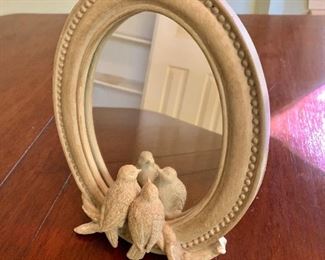 $30 - Oval "Bird Lovers" vanity mirror