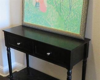 Entry table, original painting by Jim N. Hill (Texas artist)