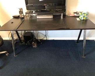 Espresso Black Work Table Plus Chair