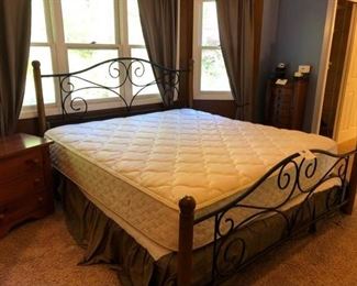 Lovely Wood and Wrought Iron Bed