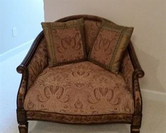 Custom Upholstered Chair with Pillows