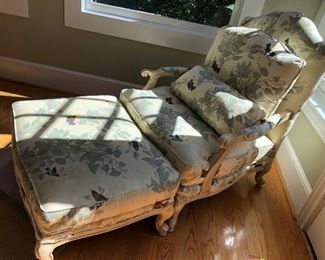 Custom Bergere with Ottoman