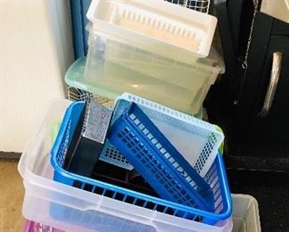 Assorted plastic storage and organizers: Sm. $1. Med. $2. Lg. $4