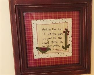 Framed fabric 20" square $19 