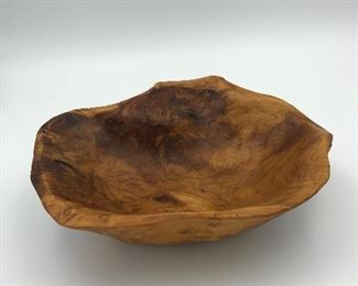 Live-edge wooden bowl 11" across $22