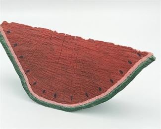 Painted wooden watermelon 14" x 7" $10
