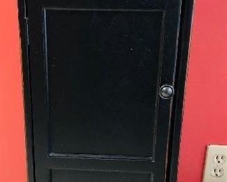 Black distressed solid wood cabinet 14.5" wide x 9" deep x 39" tall $80. (pending pick up)