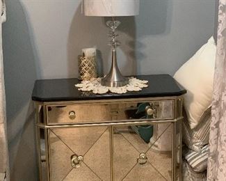 Mirrored Night Stand 29"H x 30"W x 17"D (two available) $100.00 each