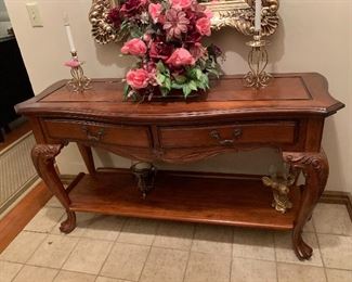 Wood Entryway Table - 31"H x 54"W x 19"D - $200.00