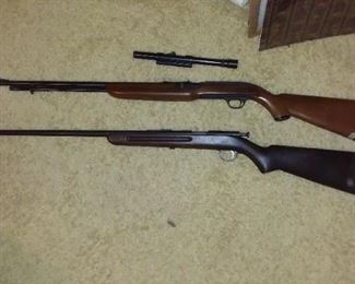Remington bolt action .22 model 33 S-L
J C Higgins model 30 Sears, Roebuck & CO  .22 with scope