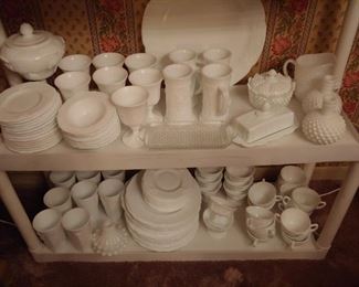Lots and Lots of milk glass-grape pattern