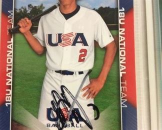 Manny Machado Signed USA Baseball Card