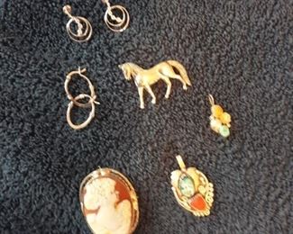  Cameo, horse pin, and small pendant still available