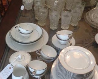 Mikasa Citation china, glassware - punch bowl, under plate, cups; pitcher/glass set, cream and sugar  still available - great discounts