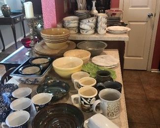 vintage and other pottery items - praise God rob- and other signed pieces from all over 
