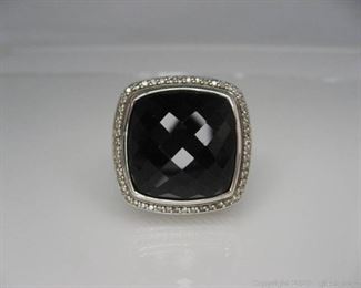 David Yurman Onyx and Diamond Ring