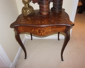 Louis XV Style Mahogany Inlaid Table