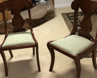 Henkel  Harris Dining Chairs   Two arm chairs and 6 side chairs,   New upholstery  on seats.    Ideal for  Thanksgiving!