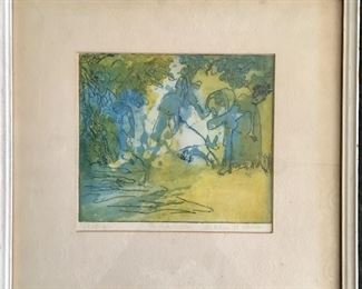 Signed Madeline Murphy Rabb Color 16x15.5"  *Artwork American, b. 1955 "Landscape" 