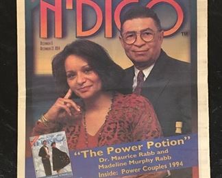 Dr Maurice Rabb & Madeline Murphy Rabb Cover of N'digo Newspaper *Emphera 