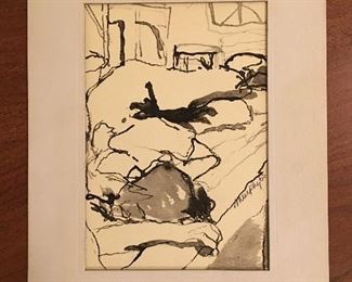 Signed Madeline Murphy Rabb 1965 *Artwork American, b. 1955  Sleeping Woman 9.5" x 7