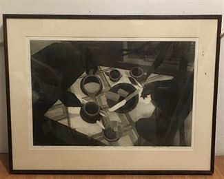 Signed Keith Morrison "Mid Morning Coffee" DIMS: 31x24" 