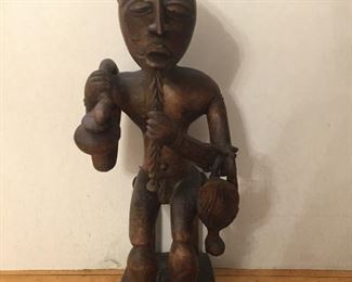 Vintage Ivory Coast Sculpture "Water Bearer" DIMS: 16H"