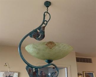 Murano glass Chandelier Bowl DIMS:  Arm DIMS: