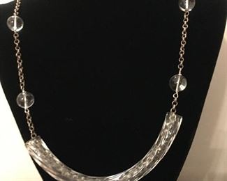 CHRYSTAL Ball Necklace w/Silver. Incredible craftsmanship on this creation! 