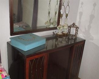 Sligh Dresser with Sliding Front Doors & Mirror