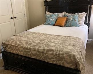 Ethan Allen queen bed with Tempur-pedic mattress and box springs in like new condition  