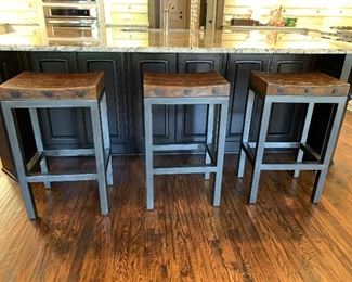 Beautiful wood and metal bar stools