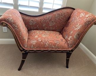 Ornate scroll occasional chair