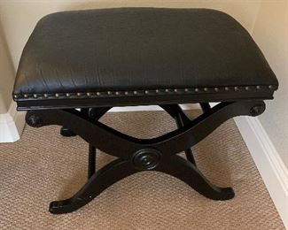 Leather ottoman 
Leather bench 