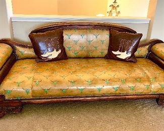 Custom one of a kind Lucchese leather longhorn sofa 
Absolutely stunning in person!