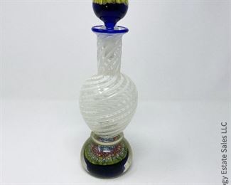 #6 Millefiore Swirl Bottle with Stopper  4" x 11.5"   $175