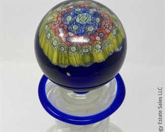 #6 Millefiore Swirl Bottle with Stopper  4" x 11.5"   $175